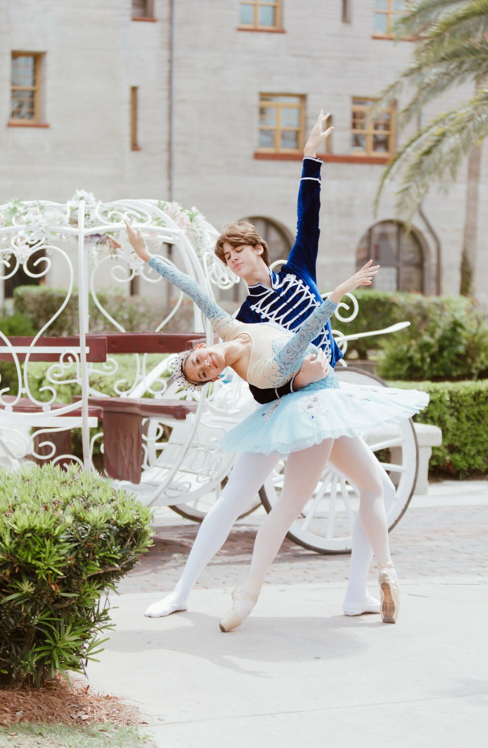 Dancers Claudia Mueckay and Jake Karger as Cinderella and the Prince in ‘Cinderella’ to be presented May 20 and 21 at Lewis Auditorium in St. Augustine.